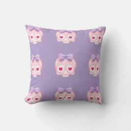 Personalisierte Pastellfarbe Rosa und Lila Schädel Kissen