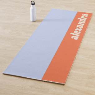 Personalisierte Pastellfarben-Blockblau- und Orang Yogamatte