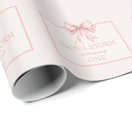 Personalisierte Pastellfarben Rosa Coquette Milest Geschenkpapier