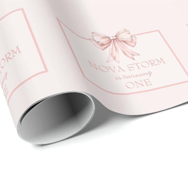 Personalisierte Pastellfarben Rosa Coquette Milest Geschenkpapier (Rolleneckpunkt)