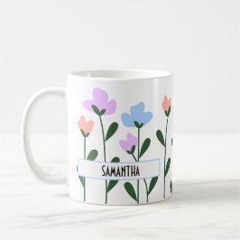 personalisierte pastellfarbene Blume Kaffeetasse
