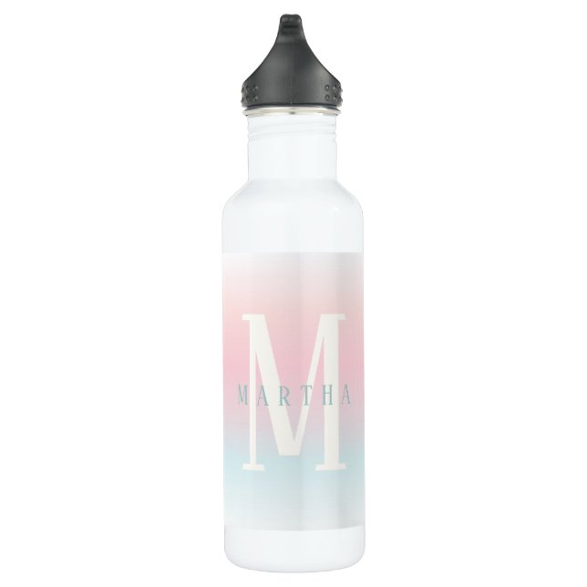 Personalisierte pastellfarbene Regenbogenflasche Edelstahlflasche (Rechts)