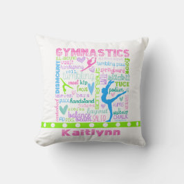 Personalisierte Pastellgymnastik fasst Typografie Kissen