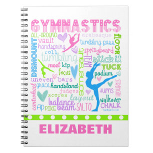 Personalisierte Pastellgymnastik fasst Typografie Notizblock