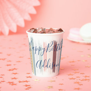 Personalisierte Pastellpinselstriche Pappbecher