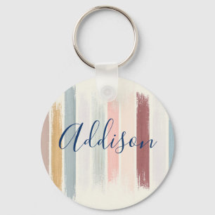 Personalisierte Pastellpinselstriche Schlüsselanhänger