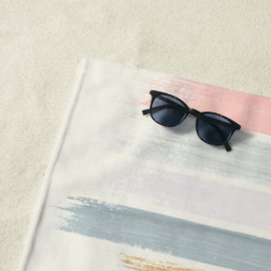 Personalisierte Pastellpinselstriche Strandtuch