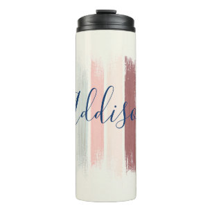 Personalisierte Pastellpinselstriche  Thermosbecher
