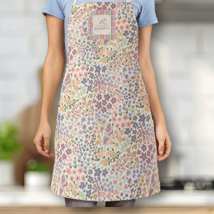 Personalisierte Patchwork-Blumen- & Karo-Schürze Schürze