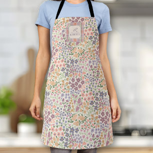 Personalisierte Patchwork-Blumen- & Karo-Schürze Schürze