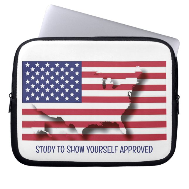 Personalisierte Patriotic USA AMERICAN Flag Laptopschutzhülle (Vorderseite)