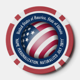 Personalisierte Patriotische Amerikanische Flagge Pokerchips