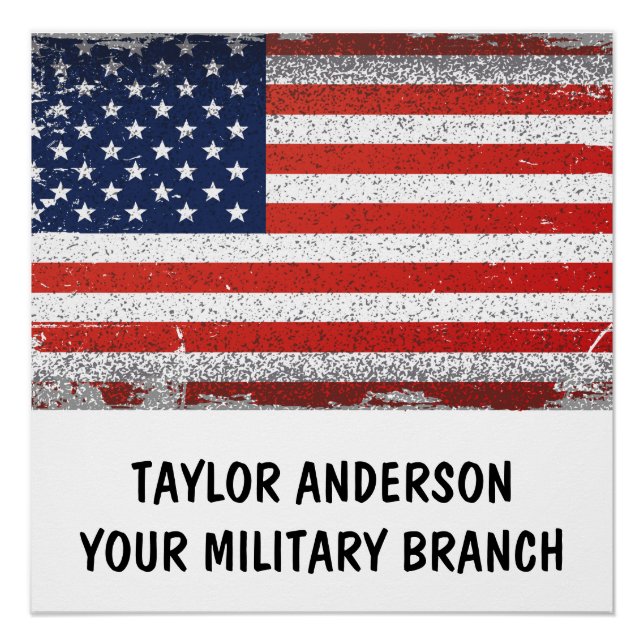 Personalisierte patriotische amerikanische Flagge Poster (Vorderseite)