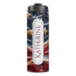Personalisierte patriotische amerikanische Flagge Thermosbecher