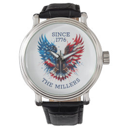 Personalisierte Patriotische Farben Amerika kühne Armbanduhr
