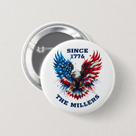 Personalisierte Patriotische Farben Amerika kühne Button