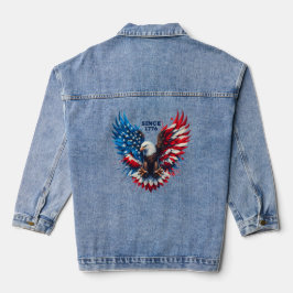 Personalisierte Patriotische Farben Amerika kühne Jeansjacke