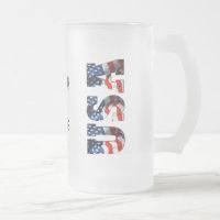 PERSONALISIERTE patriotische mattierte Bier-Tasse