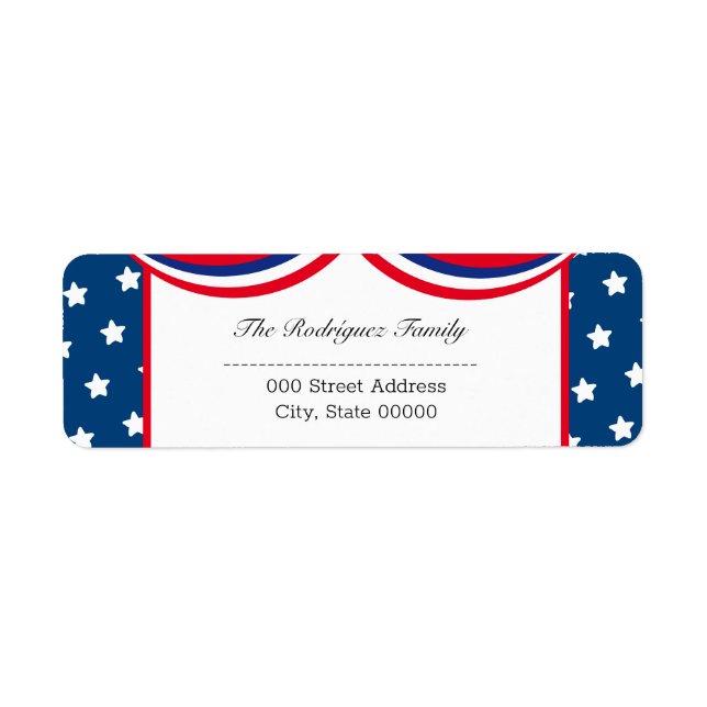 Personalisierte Patriotische Rücksendeadresse USA (Vorne)