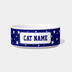 Personalisierte patriotische Stern-Katzen-Schüssel Napf