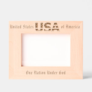 Personalisierte Patriotische USA und Flaggen Geätzte Rahmen