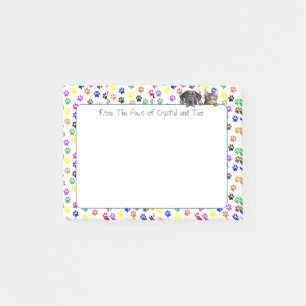 Personalisierte Paw-Drucke mit Hund und Katze 4 x Post-it Klebezettel