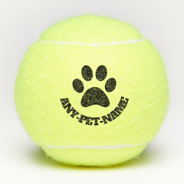 Personalisierte Paw Print Dog Ball (Vorderseite)