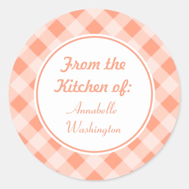 Personalisierte Peach Kitchen Stickers (Vorderseite)