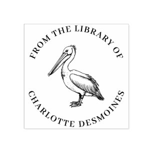 Personalisierte Pelican Book Briefmarke Custom Ex Gummistempel