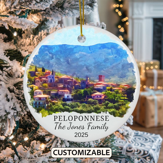 Personalisierte Peloponnes Ornament, Griechenland Keramik Ornament (Von Creator hochgeladen)