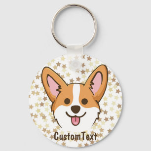 Personalisierte Pembroke Welsh Corgi Welpen Hundes Schlüsselanhänger