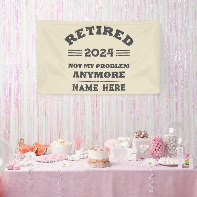 Personalisierte Pensionierung nicht mehr mein Prob Banner (Party)