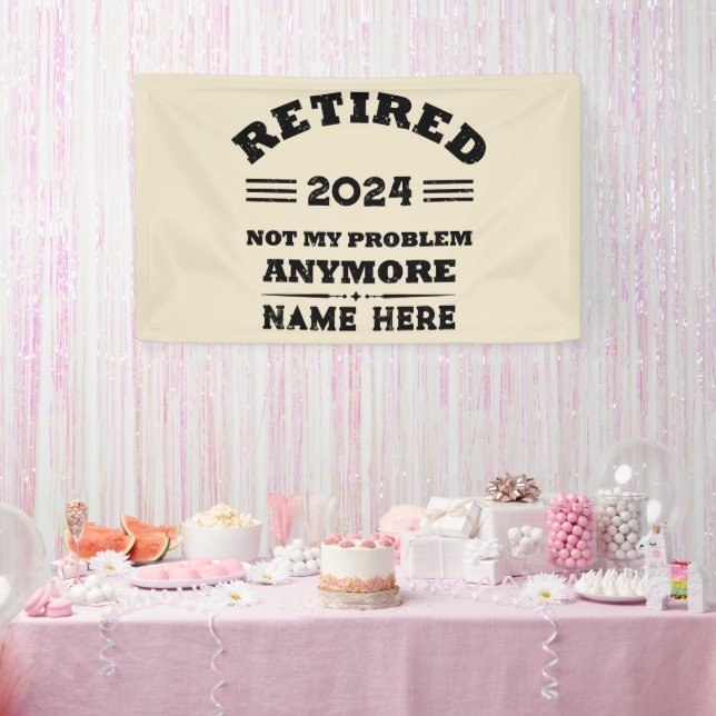 Personalisierte Pensionierung nicht mehr mein Prob Banner (Party)