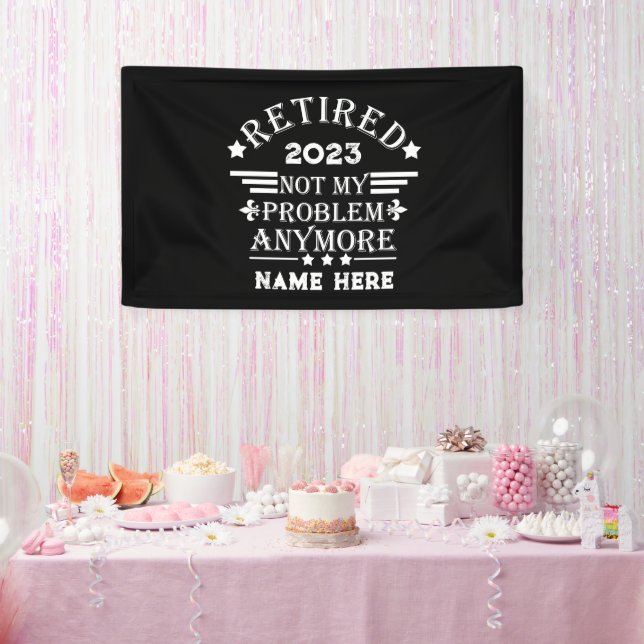 Personalisierte Pensionierung nicht mehr mein Prob Banner (Party)