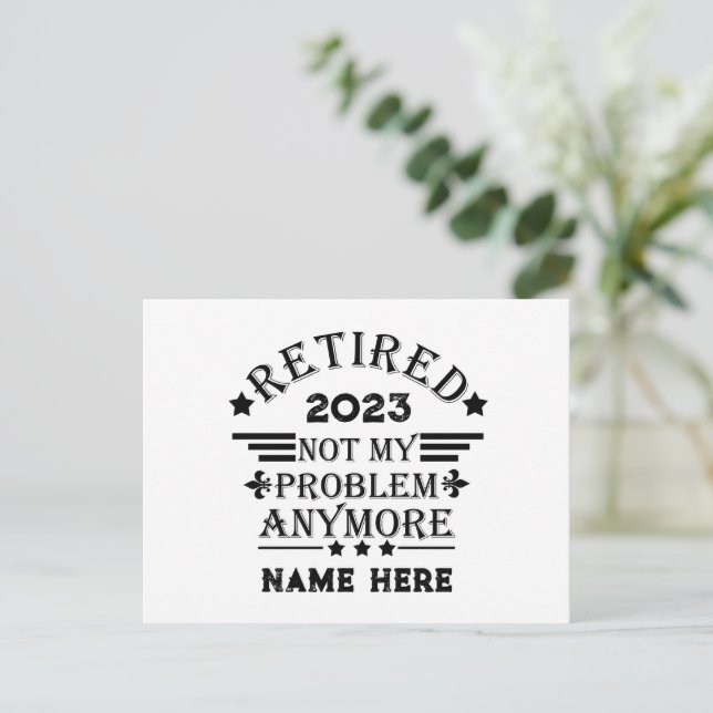 Personalisierte Pensionierung nicht mehr mein Prob Postkarte (Stehend Vorderseite)