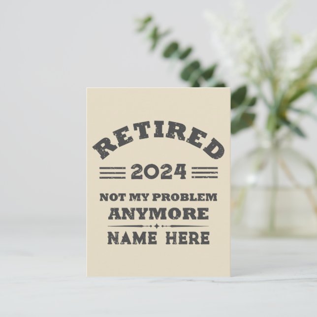Personalisierte Pensionierung nicht mehr mein Prob Postkarte (Stehend Vorderseite)