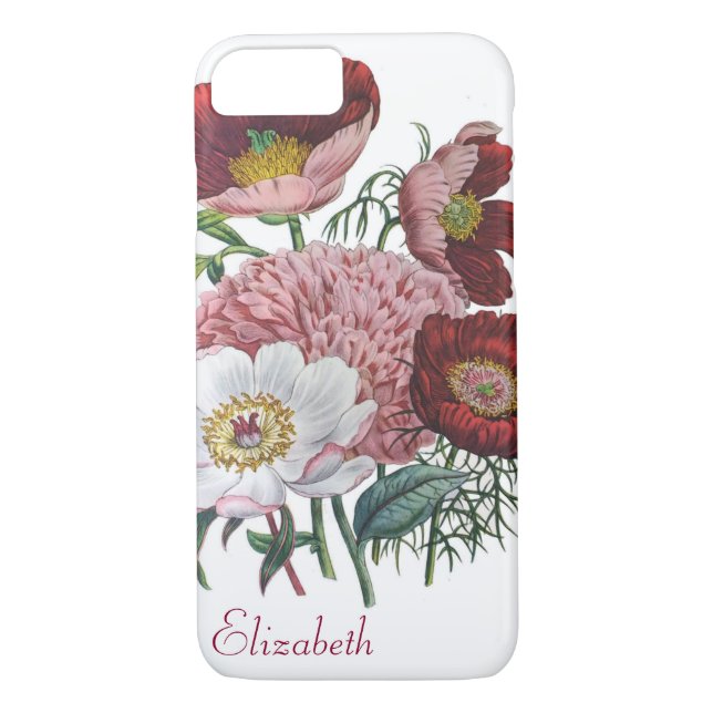 Personalisierte Peonies Case-Mate iPhone Hülle (Rückseite)