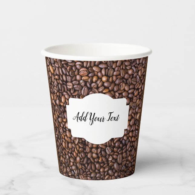 personalisierte, perfekte Kaffeebohnen vermischen  Pappbecher (Vorderseite)