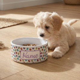 Personalisierte Pet Bowl mit farbenfrohen Ladybugs Napf