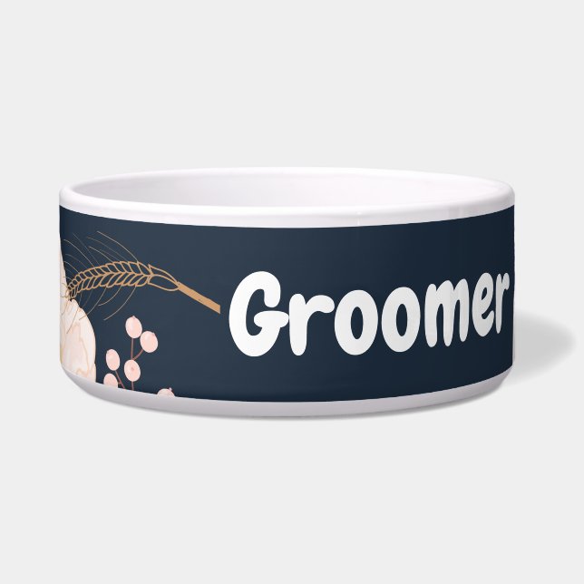 Personalisierte Pet Bowls Weiße Blumenkohlen Blume Napf (Vorderseite)