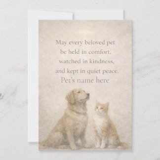 Personalisierte Pet Comfort Flat-Notizkarte Mitteilungskarte