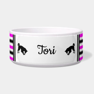 Personalisierte Pet Food Bowl mit Streifen - HAMbW Napf