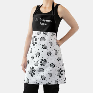Personalisierte Pet Groomer Black Paw Schürze
