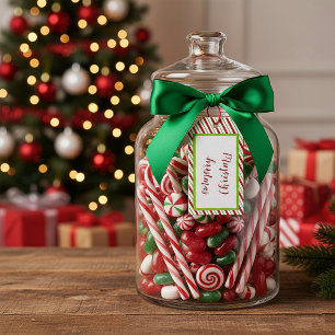 Personalisierte Pfefferminzstreifen Geschenkanhänger