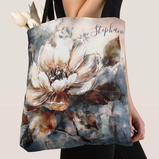 Personalisierte Pfingstrose Wasserfarben-Blütenkun Tasche (Von Creator hochgeladen)