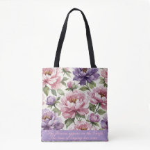 Personalisierte Pfingstrosen-Tasche