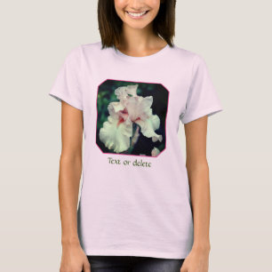 Personalisierte Pfirsich-Bart-Iris-Blume T-Shirt