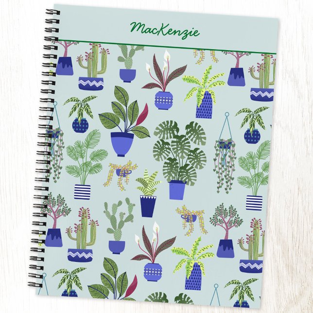 Personalisierte Pflanze Notizbuch (Fun potted houseplant, cactus and succulent personalized custome name notebook)