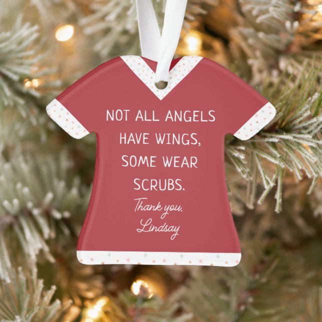 Personalisierte Pflege Scrub Top Weihnachtsschmuck Ornament (Baum)