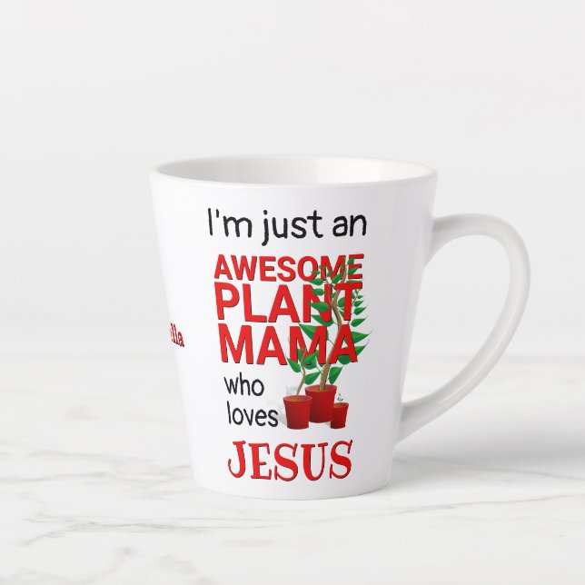 Personalisierte PHANTASTISCHE PFLANZE MAMA LIEBEN  Milchtasse (Rechts)